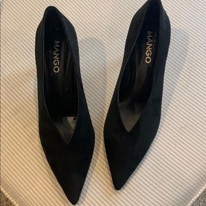 Mango Black Suede Pumps